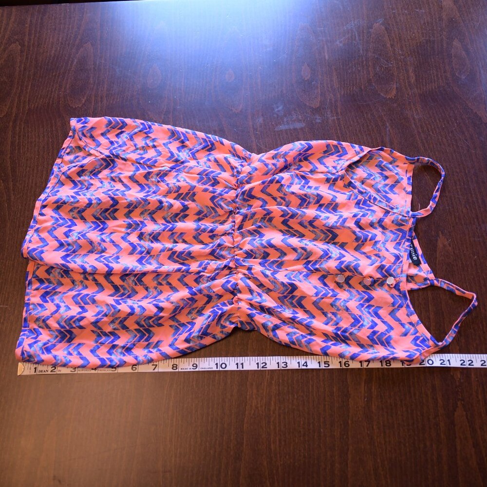 Zunie Orange and Blue Chevron Jumper Spaghetti Strap Size 8